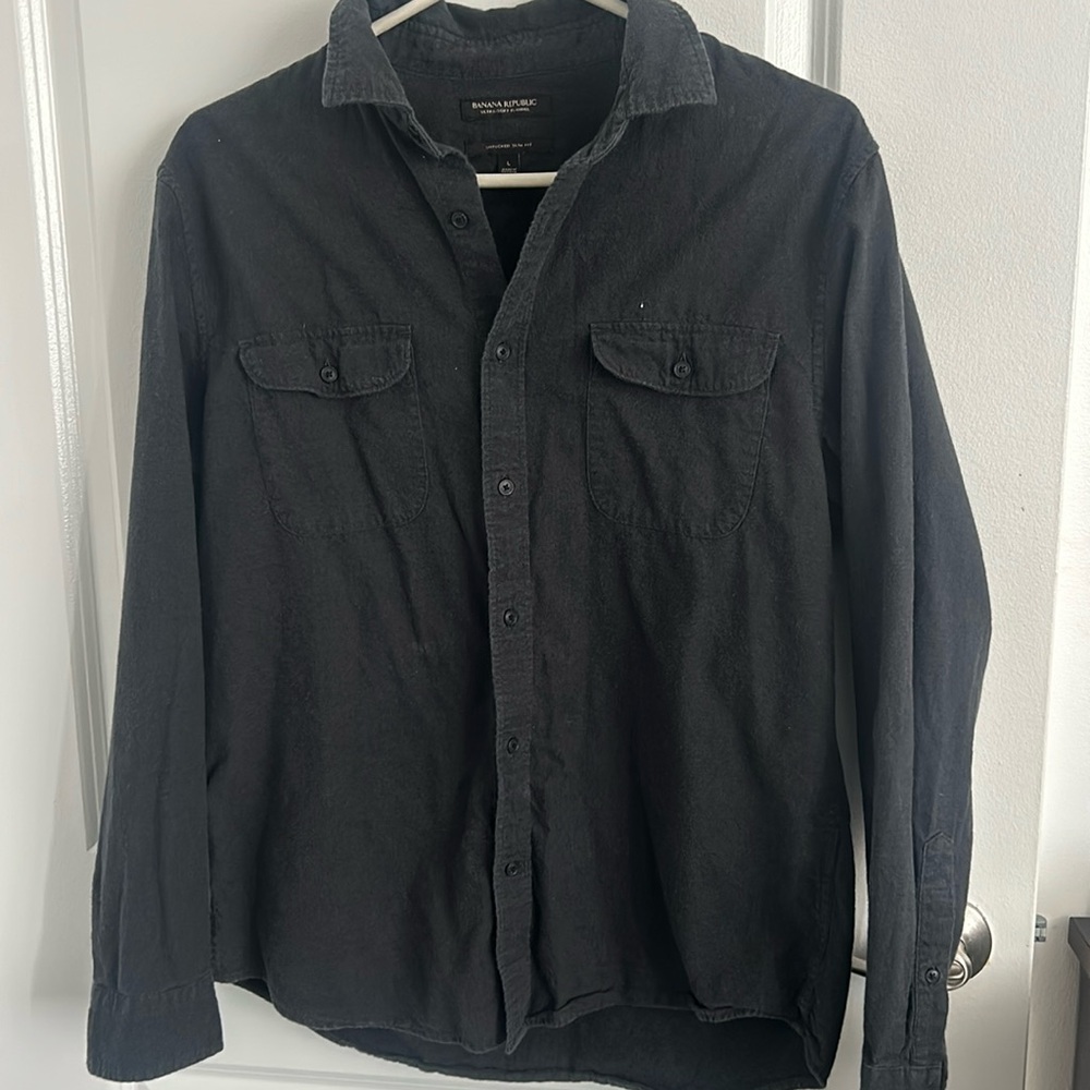 Banana Republic grey flannel shirt
